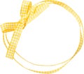Yellow check ribbon curl isolated on white background. Royalty Free Stock Photo