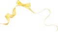 Yellow check ribbon curl isolated on white background. Royalty Free Stock Photo