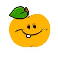 Yellow cheerful apple fruit character cartoon Royalty Free Stock Photo