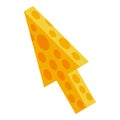Yellow cheese mouse cursor arrow pointing isolated Royalty Free Stock Photo