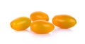 Yellow cherry tomato isolated on the white background Royalty Free Stock Photo