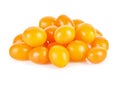 Yellow cherry Tomatoes isolated on white Royalty Free Stock Photo