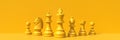Yellow chess pieces 3D Royalty Free Stock Photo