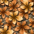 Yellow chestnut leaves seamless pattern Royalty Free Stock Photo