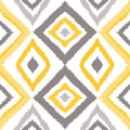 Yellow Chevron Ogee Vector Seamless Pattern.