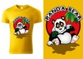 Yellow Child T-shirt Design with Cartoon Panda Bear