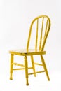 Yellow Children`s Distressed Wooden Chair