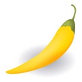 Yellow chili pepper icon, isometric style