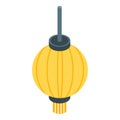 Yellow chinese lantern icon, isometric style