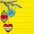 Yellow christmas background, vector