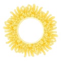 Yellow Chrysanthemum, Kiku Japanese Flower Banner Wreath. Vector Illustration Royalty Free Stock Photo