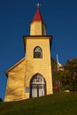 Yellow Church in the Chilean Lake District Royalty Free Stock Photo