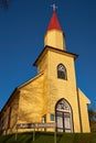 Yellow Church in the Chilean Lake District Royalty Free Stock Photo