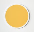 Yellow circle button icon isolated