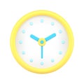 Yellow circle clock 3d icon vector illustration