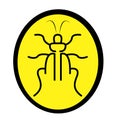 Yellow circle insect logo design