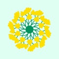 Yellow circle radial symmetry vector illustration