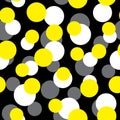 Yellow circles seamless pattern, great design for any purpose. Vector illustration Abstract graphic design fabric Royalty Free Stock Photo