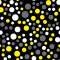 Yellow circles seamless pattern, great design for any purpose. Vector illustration Abstract graphic design fabric Royalty Free Stock Photo