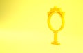 Yellow Circus fire hoop icon isolated on yellow background. Ring of fire flame. Round fiery frame. Minimalism concept