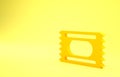 Yellow Circus ticket icon isolated on yellow background. Amusement park. Minimalism concept. 3d illustration 3D render