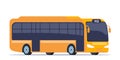 Yellow City bus. Passenger transport side view. Public transport. Modern touristic bus. Vector illustration