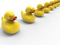 Yellow classic rubber bath duck toys Royalty Free Stock Photo