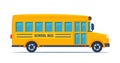 Yellow classic school bus. Side view. American education. Back to school. Vector illustration Royalty Free Stock Photo