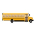 Yellow classic school children`s bus. Modern education. Traveling with children. Royalty Free Stock Photo