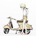 Yellow classic scooter