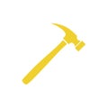 Yellow Claw Hammer Construction Tool Flat Vector Illustration Isolated Royalty Free Stock Photo