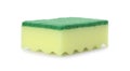 Yellow cleaning sponge with abrasive green scourer isolated on white Royalty Free Stock Photo