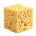 Yellow cleaning sponge cube isolated on white background Royalty Free Stock Photo