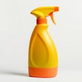 Yellow Cleaning Spray Bottle on White Background Royalty Free Stock Photo