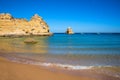 Yellow cliffs at algarve beach, Lagos Portugal Royalty Free Stock Photo