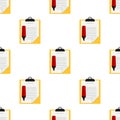Yellow Clipboard Red Highlighter Pattern