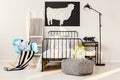 Sheep poster in kid`s bedroom Royalty Free Stock Photo