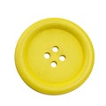 Yellow cloth button photo wood material isolated on the white background Royalty Free Stock Photo