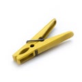 yellow clothespin for drying clothes on a white