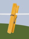 Yellow clothespin Royalty Free Stock Photo