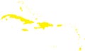 YELLOW CMYK color map of CARIBBEAN ISLANDS