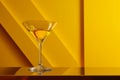 Yellow cocktail glass. Generate Ai Royalty Free Stock Photo