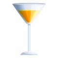Yellow cocktail glass icon, cartoon style Royalty Free Stock Photo