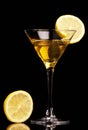 Yellow cocktail with lemon