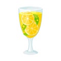 Yellow cocktail. Vector illustration on a white background.