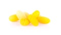 yellow cocoons on white background Royalty Free Stock Photo