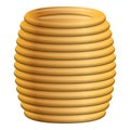 Yellow coil cable icon, cartoon style