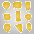 Yellow Color Calligraphic Speech Bubbles Royalty Free Stock Photo