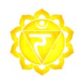 Yellow color of chakra symbol solar plexus concept, flower floral