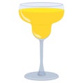 Yellow color drink in cocktail glass vector illustration Royalty Free Stock Photo